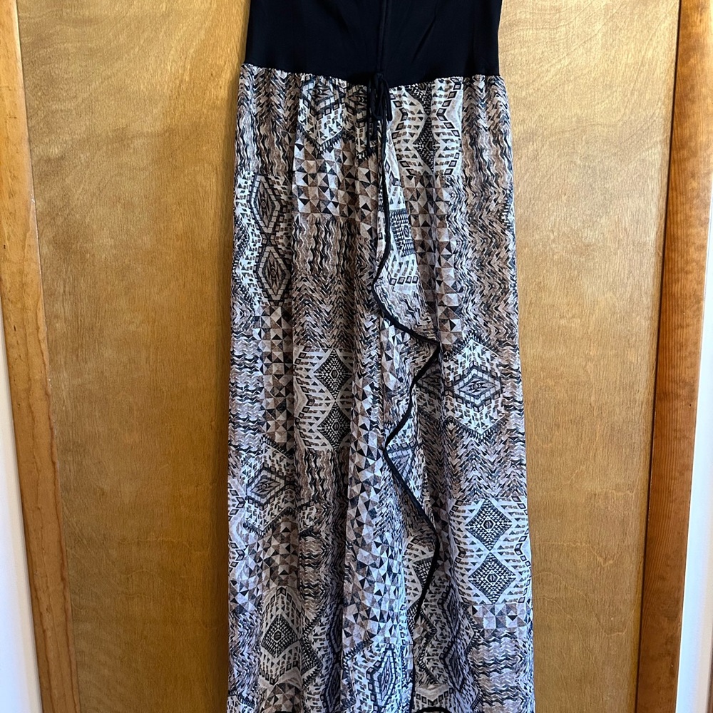 Black and Brown Patterned Maxi Dress Size M - Picture 1 of 6